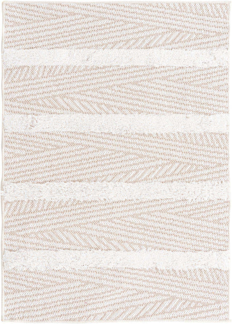 Beige 2' 3 x 3' Sabrina Soto Casa Rectangle Area Rug 100% Cotton Geometric Pattern All Natural Material Eco Friendly Carpet for Sale at Rug Engine