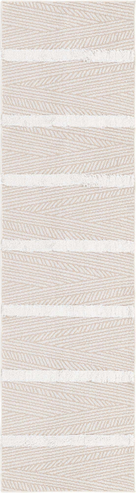Beige 2' 3 x 8' Sabrina Soto Casa Runner Area Rug 100% Cotton Geometric Pattern All Natural Material Eco Friendly Carpet for Sale at Rug Engine