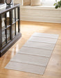 Beige 2' 7 x 12' Sabrina Soto Casa Runner Area Rug 100% Cotton Geometric Pattern All Natural Material Eco Friendly Carpet for Sale at Rug Engine