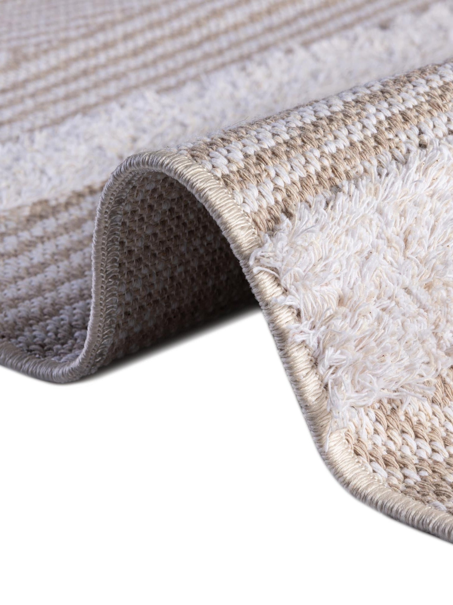 Beige 2' 7 x 12' Sabrina Soto Casa Runner Area Rug 100% Cotton Geometric Pattern All Natural Material Eco Friendly Carpet for Sale at Rug Engine