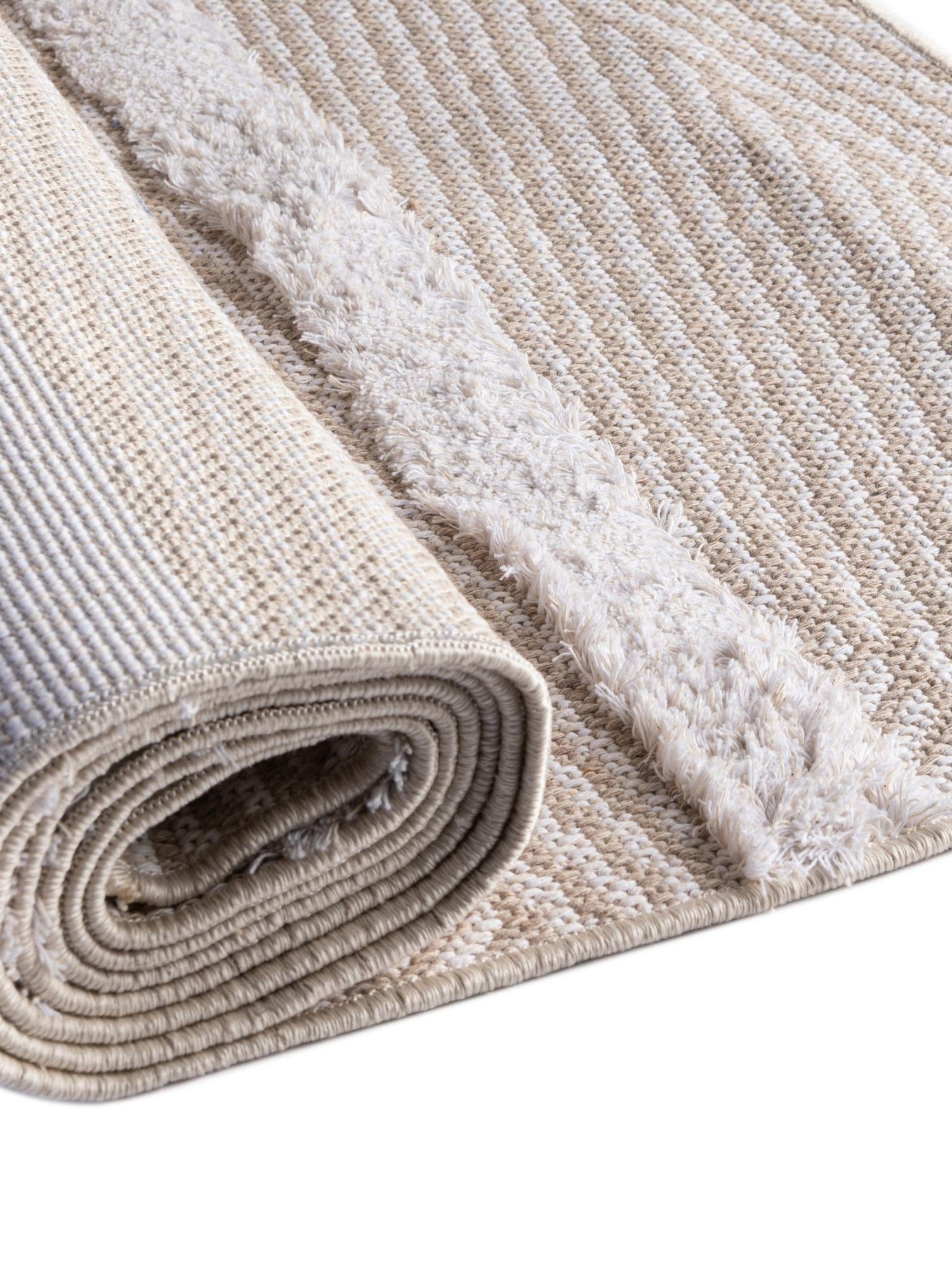 Beige 2' 7 x 12' Sabrina Soto Casa Runner Area Rug 100% Cotton Geometric Pattern All Natural Material Eco Friendly Carpet for Sale at Rug Engine