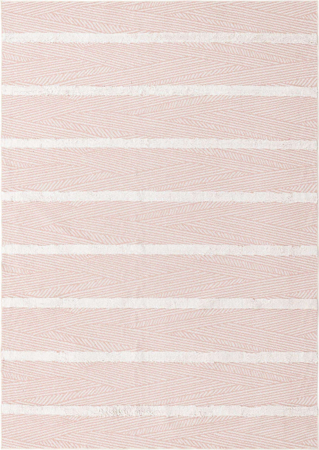 Pink 6' 4 x 9' Sabrina Soto Casa Rectangle Area Rug 100% Cotton Geometric Pattern All Natural Material Eco Friendly Carpet for Sale at Rug Engine