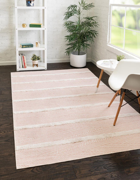 Pink 2' 3 x 3' Sabrina Soto Casa Rectangle Area Rug 100% Cotton Geometric Pattern All Natural Material Eco Friendly Carpet for Sale at Rug Engine