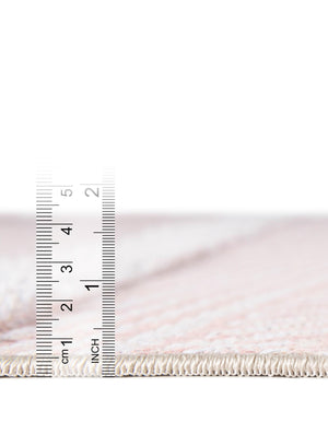 Pink 6' 4 x 9' Sabrina Soto Casa Rectangle Area Rug 100% Cotton Geometric Pattern All Natural Material Eco Friendly Carpet for Sale at Rug Engine