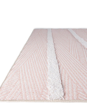 Pink 4' 5 x 6' Sabrina Soto Casa Rectangle Area Rug 100% Cotton Geometric Pattern All Natural Material Eco Friendly Carpet for Sale at Rug Engine