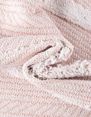 Pink 6' 4 x 9' Sabrina Soto Casa Rectangle Area Rug 100% Cotton Geometric Pattern All Natural Material Eco Friendly Carpet for Sale at Rug Engine