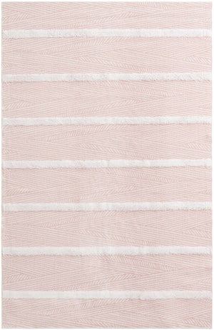 Pink 5' 3 x 8' Sabrina Soto Casa Rectangle Area Rug 100% Cotton Geometric Pattern All Natural Material Eco Friendly Carpet for Sale at Rug Engine