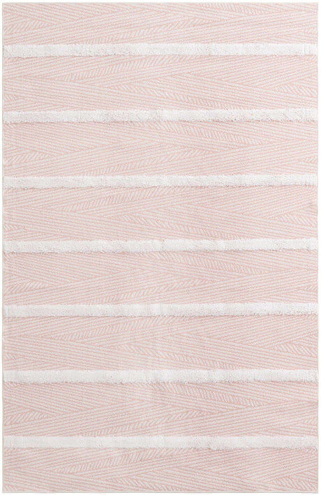 Pink 5' 3 x 8' Sabrina Soto Casa Rectangle Area Rug 100% Cotton Geometric Pattern All Natural Material Eco Friendly Carpet for Sale at Rug Engine