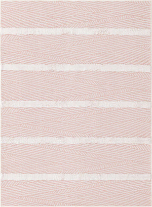 Pink 4' 5 x 6' Sabrina Soto Casa Rectangle Area Rug 100% Cotton Geometric Pattern All Natural Material Eco Friendly Carpet for Sale at Rug Engine