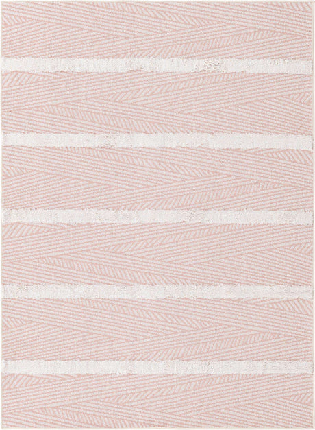 Pink 4' 5 x 6' Sabrina Soto Casa Rectangle Area Rug 100% Cotton Geometric Pattern All Natural Material Eco Friendly Carpet for Sale at Rug Engine