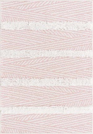Pink 2' 3 x 3' Sabrina Soto Casa Rectangle Area Rug 100% Cotton Geometric Pattern All Natural Material Eco Friendly Carpet for Sale at Rug Engine