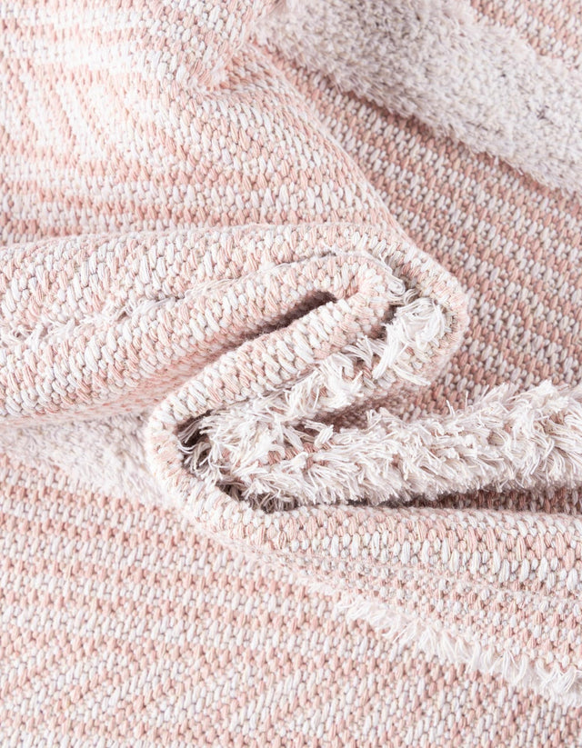 Pink 2' 7 x 12' Sabrina Soto Casa Runner Area Rug 100% Cotton Geometric Pattern All Natural Material Eco Friendly Carpet for Sale at Rug Engine