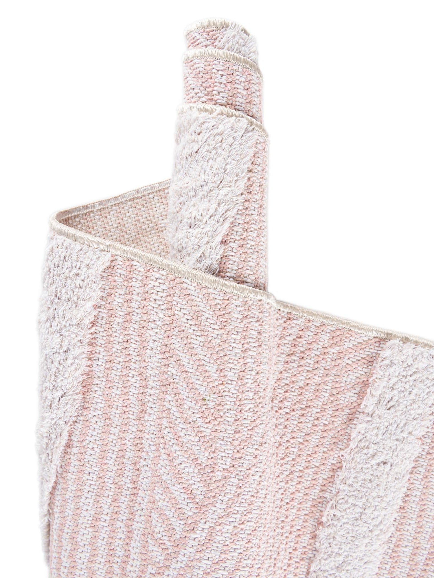 Pink 2' 7 x 12' Sabrina Soto Casa Runner Area Rug 100% Cotton Geometric Pattern All Natural Material Eco Friendly Carpet for Sale at Rug Engine