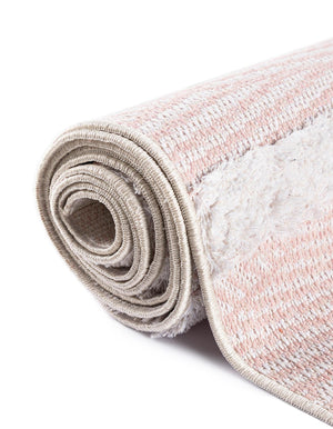 Pink 2' 7 x 12' Sabrina Soto Casa Runner Area Rug 100% Cotton Geometric Pattern All Natural Material Eco Friendly Carpet for Sale at Rug Engine