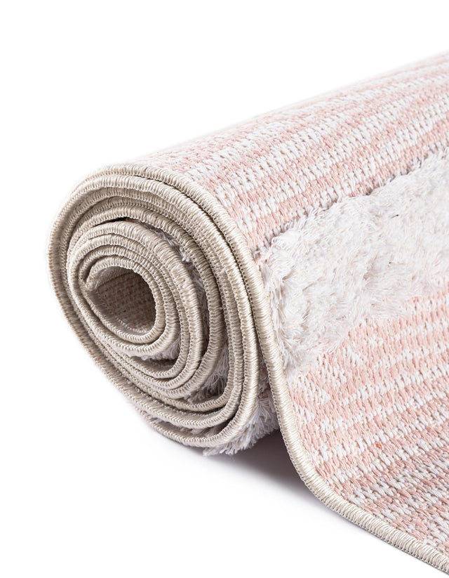 Pink 2' 7 x 12' Sabrina Soto Casa Runner Area Rug 100% Cotton Geometric Pattern All Natural Material Eco Friendly Carpet for Sale at Rug Engine
