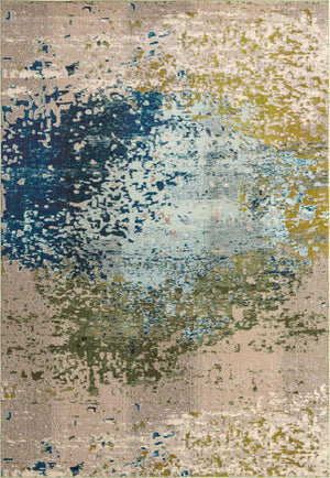 Blue 10' x 14' Estrella Rectangle Area Rug 100% Polypropylene Non-Shedding Stain Resistant Carpet Colorful Modern Abstract Design Easy Clean for Home Decor for Sale at Rug Engine