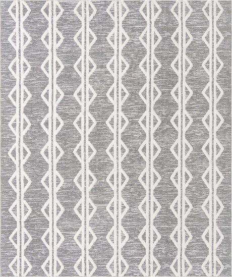 Anthracite Gray 9' 10 x 12' Sabrina Soto Casa Rectangle Area Rug 100% Cotton Geometric Pattern All Natural Material Eco Friendly Carpet for Sale at Rug Engine