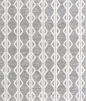 Anthracite Gray 8' 3 x 10' Sabrina Soto Casa Rectangle Area Rug 100% Cotton Geometric Pattern All Natural Material Eco Friendly Carpet for Sale at Rug Engine