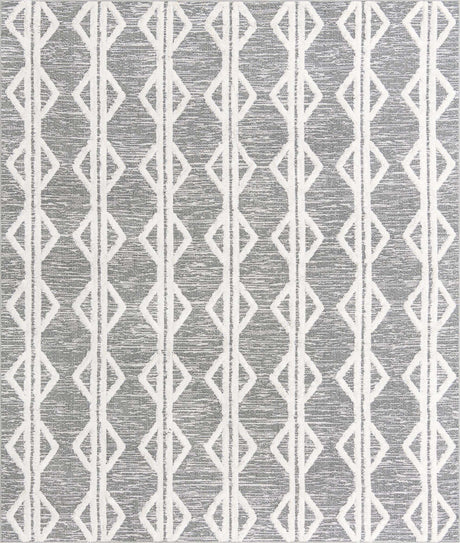 Anthracite Gray 8' 3 x 10' Sabrina Soto Casa Rectangle Area Rug 100% Cotton Geometric Pattern All Natural Material Eco Friendly Carpet for Sale at Rug Engine