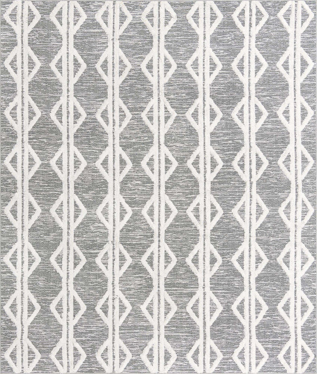 Anthracite Gray 8' 3 x 10' Sabrina Soto Casa Rectangle Area Rug 100% Cotton Geometric Pattern All Natural Material Eco Friendly Carpet for Sale at Rug Engine