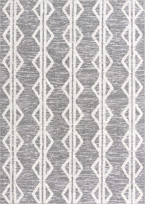 Anthracite Gray 6' 4 x 9' Sabrina Soto Casa Rectangle Area Rug 100% Cotton Geometric Pattern All Natural Material Eco Friendly Carpet for Sale at Rug Engine