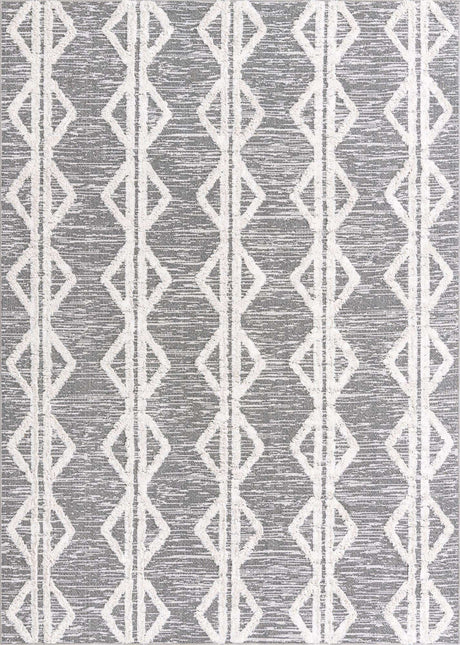 Anthracite Gray 6' 4 x 9' Sabrina Soto Casa Rectangle Area Rug 100% Cotton Geometric Pattern All Natural Material Eco Friendly Carpet for Sale at Rug Engine