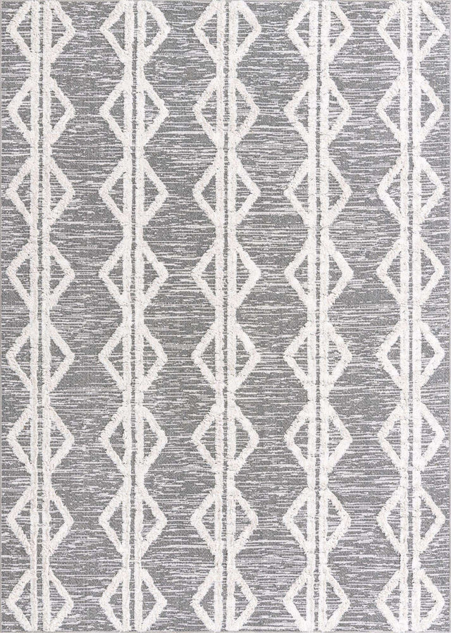 Anthracite Gray 6' 4 x 9' Sabrina Soto Casa Rectangle Area Rug 100% Cotton Geometric Pattern All Natural Material Eco Friendly Carpet for Sale at Rug Engine