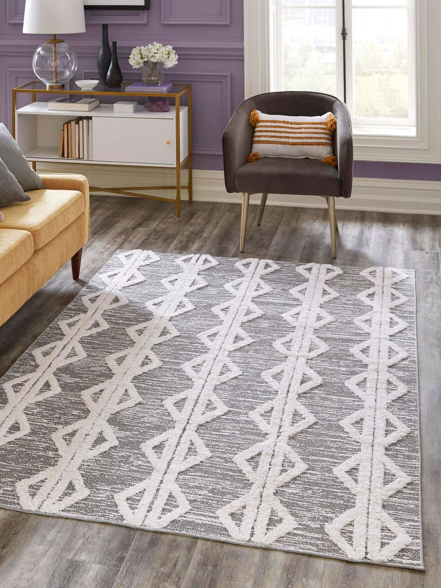 Anthracite Gray 1' 3 x 1' 4 Sabrina Soto Casa Sample Area Rug 100% Cotton Geometric Pattern All Natural Material Eco Friendly Carpet for Sale at Rug Engine
