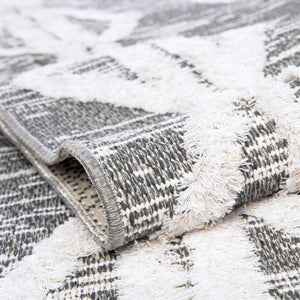 Anthracite Gray 4' 5 x 6' Sabrina Soto Casa Rectangle Area Rug 100% Cotton Geometric Pattern All Natural Material Eco Friendly Carpet for Sale at Rug Engine
