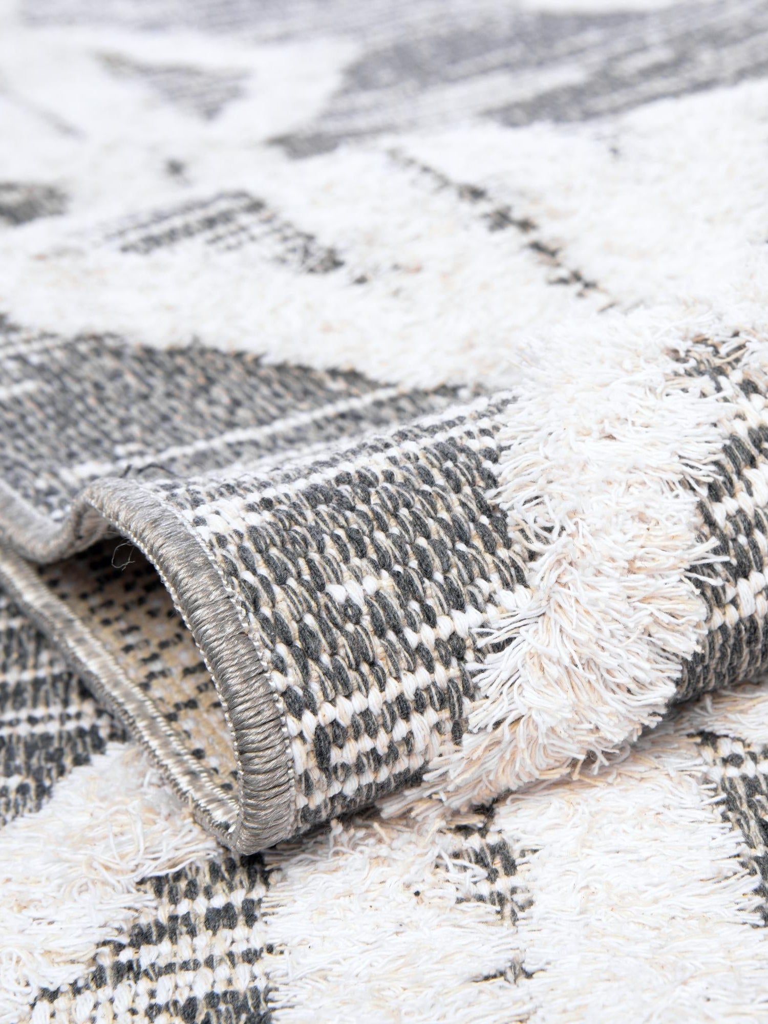 Anthracite Gray 6' 4 x 9' Sabrina Soto Casa Rectangle Area Rug 100% Cotton Geometric Pattern All Natural Material Eco Friendly Carpet for Sale at Rug Engine