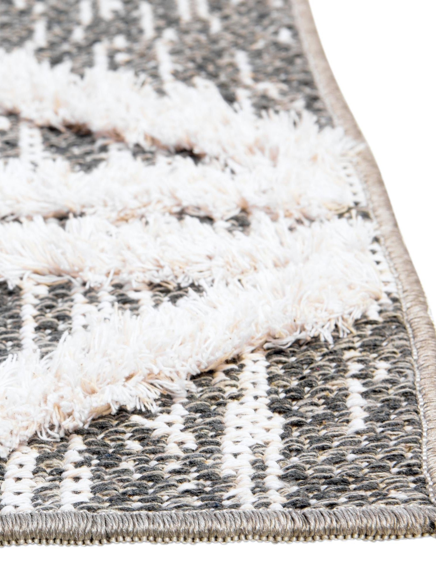 Anthracite Gray 5' 3 x 8' Sabrina Soto Casa Rectangle Area Rug 100% Cotton Geometric Pattern All Natural Material Eco Friendly Carpet for Sale at Rug Engine