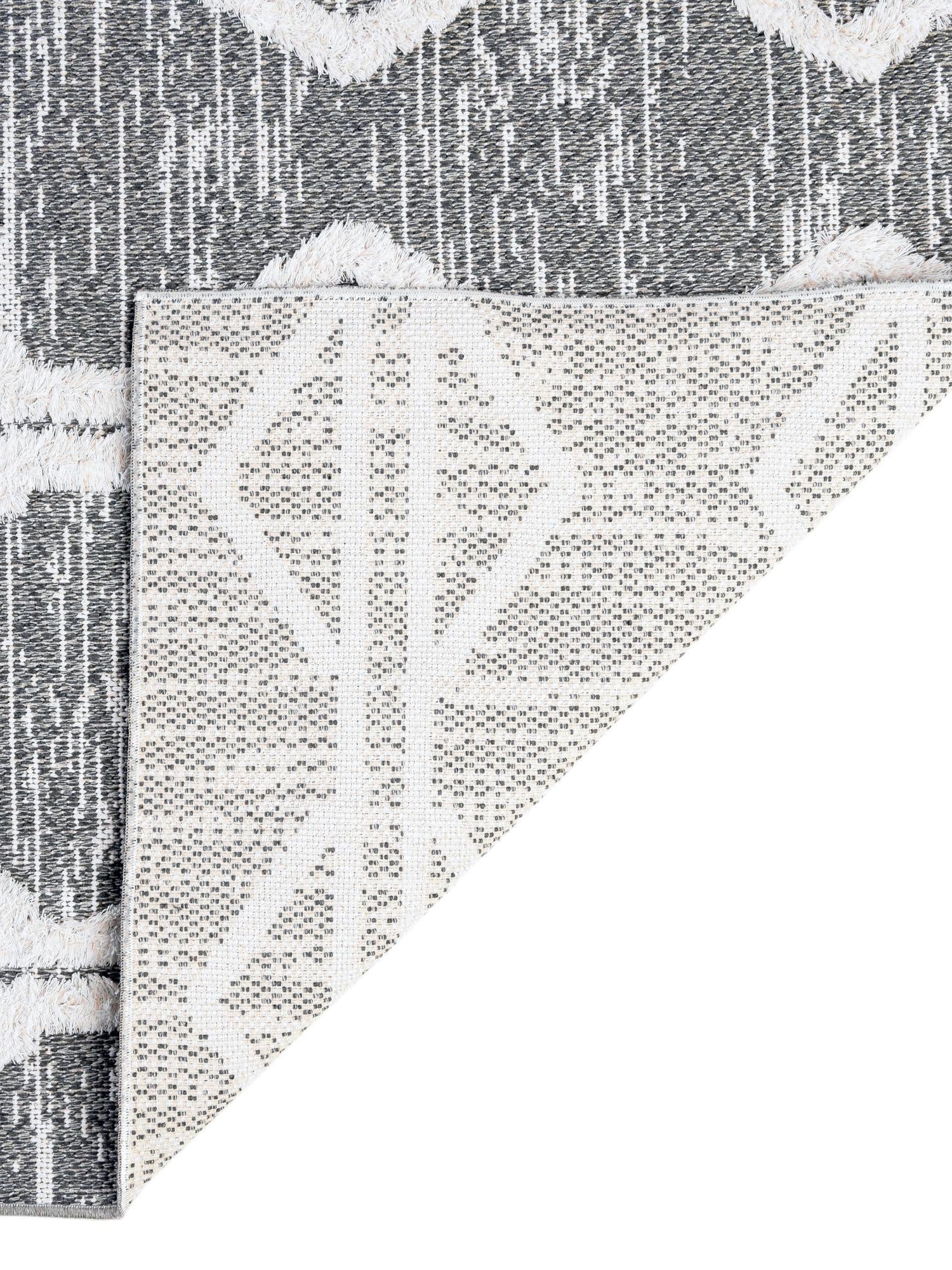 Anthracite Gray 5' 3 x 8' Sabrina Soto Casa Rectangle Area Rug 100% Cotton Geometric Pattern All Natural Material Eco Friendly Carpet for Sale at Rug Engine