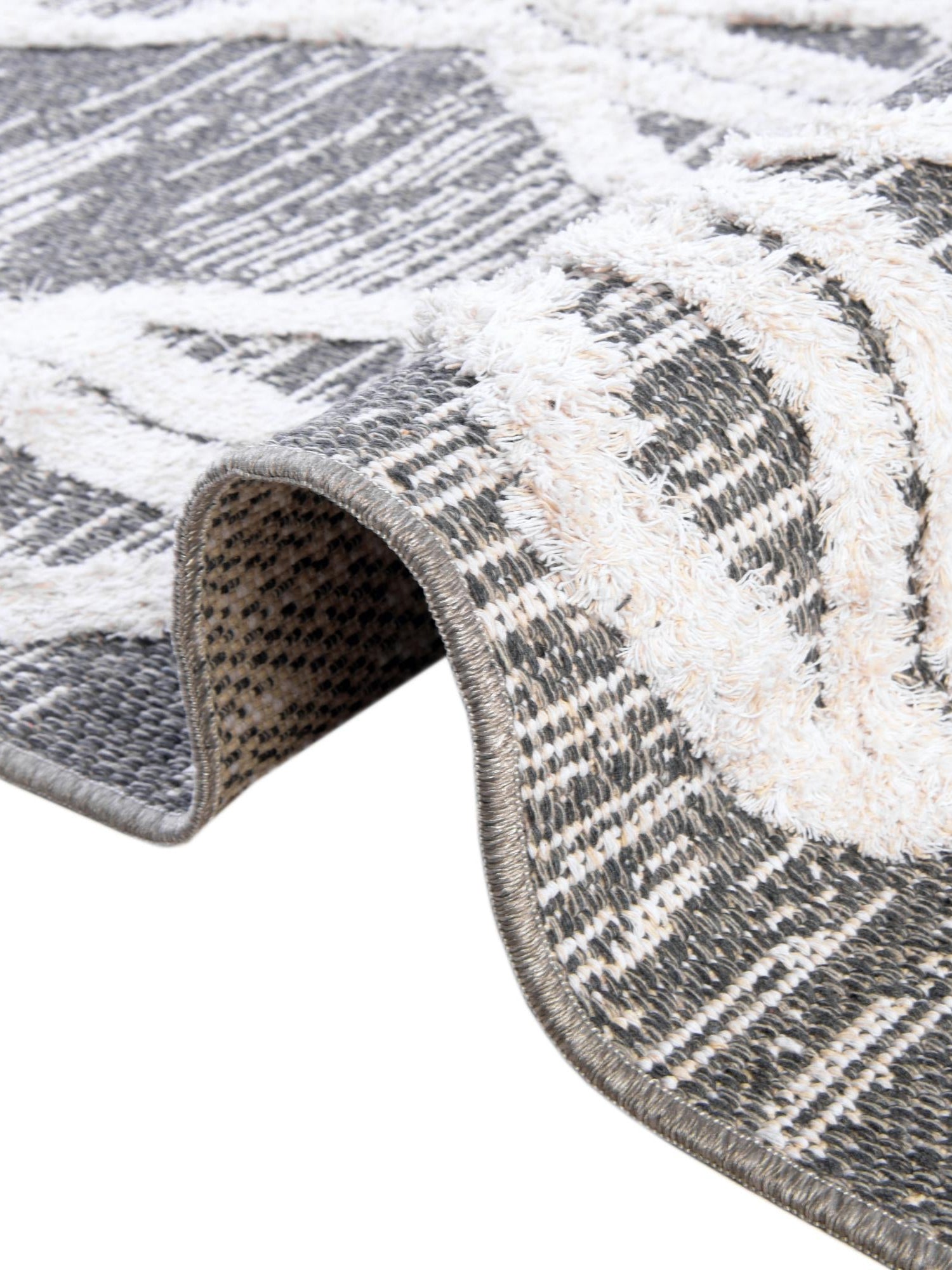Anthracite Gray 6' 4 x 9' Sabrina Soto Casa Rectangle Area Rug 100% Cotton Geometric Pattern All Natural Material Eco Friendly Carpet for Sale at Rug Engine