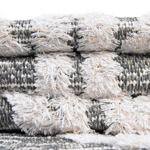 Anthracite Gray 4' 5 x 6' Sabrina Soto Casa Rectangle Area Rug 100% Cotton Geometric Pattern All Natural Material Eco Friendly Carpet for Sale at Rug Engine