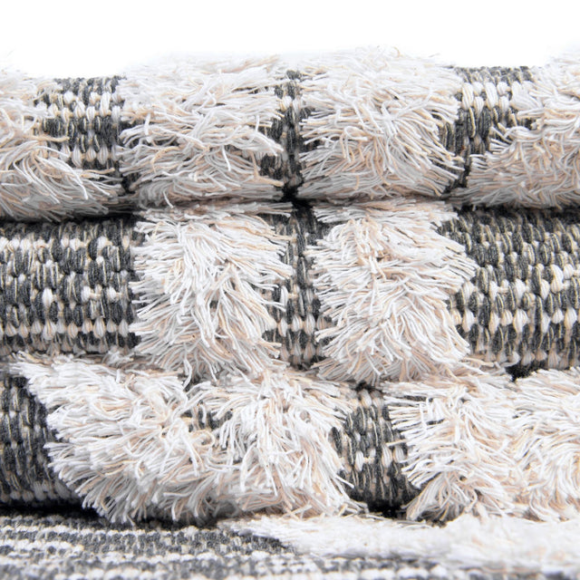 Anthracite Gray 4' 5 x 6' Sabrina Soto Casa Rectangle Area Rug 100% Cotton Geometric Pattern All Natural Material Eco Friendly Carpet for Sale at Rug Engine