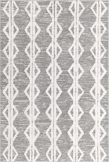 Anthracite Gray 5' 3 x 8' Sabrina Soto Casa Rectangle Area Rug 100% Cotton Geometric Pattern All Natural Material Eco Friendly Carpet for Sale at Rug Engine