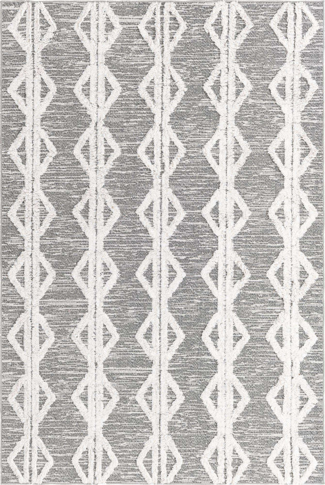 Anthracite Gray 5' 3 x 8' Sabrina Soto Casa Rectangle Area Rug 100% Cotton Geometric Pattern All Natural Material Eco Friendly Carpet for Sale at Rug Engine