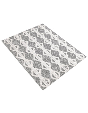 Anthracite Gray 4' 5 x 6' Sabrina Soto Casa Rectangle Area Rug 100% Cotton Geometric Pattern All Natural Material Eco Friendly Carpet for Sale at Rug Engine