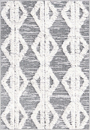 Anthracite Gray 2' 3 x 3' Sabrina Soto Casa Rectangle Area Rug 100% Cotton Geometric Pattern All Natural Material Eco Friendly Carpet for Sale at Rug Engine