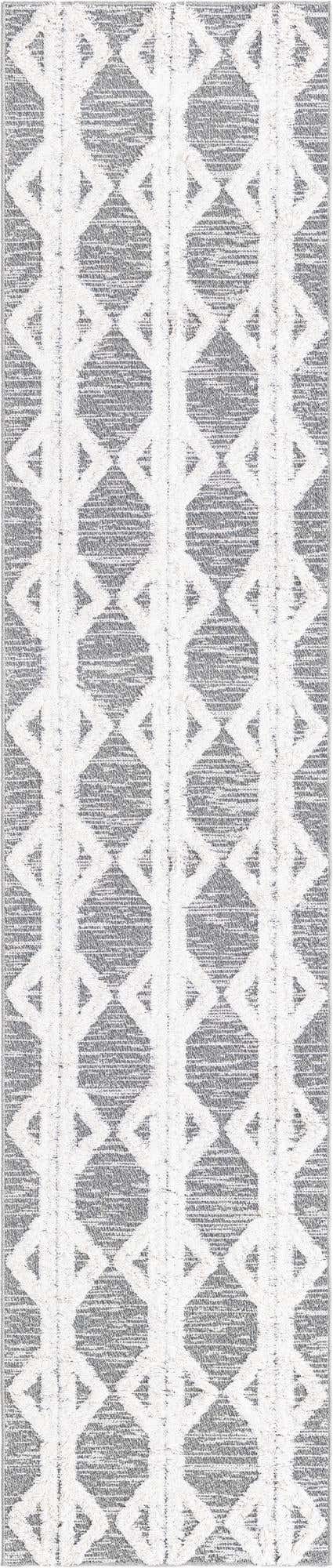 Anthracite Gray 2' 7 x 12' Sabrina Soto Casa Runner Area Rug 100% Cotton Geometric Pattern All Natural Material Eco Friendly Carpet for Sale at Rug Engine