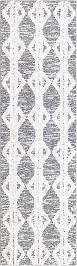 Anthracite Gray 2' 3 x 8' Sabrina Soto Casa Runner Area Rug 100% Cotton Geometric Pattern All Natural Material Eco Friendly Carpet for Sale at Rug Engine