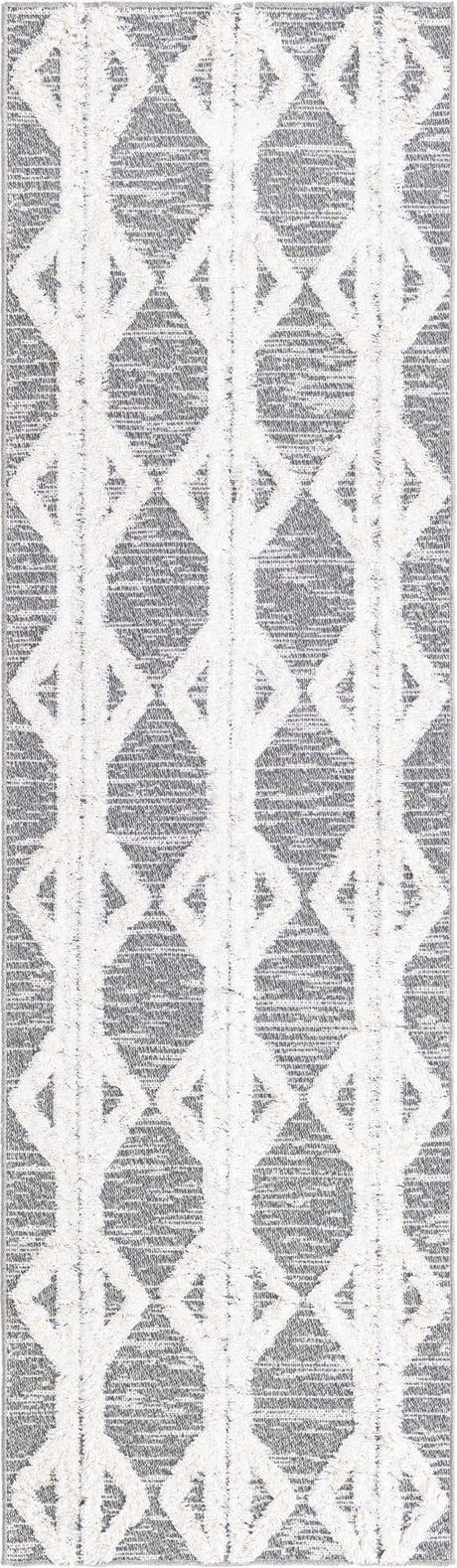 Anthracite Gray 2' 3 x 8' Sabrina Soto Casa Runner Area Rug 100% Cotton Geometric Pattern All Natural Material Eco Friendly Carpet for Sale at Rug Engine