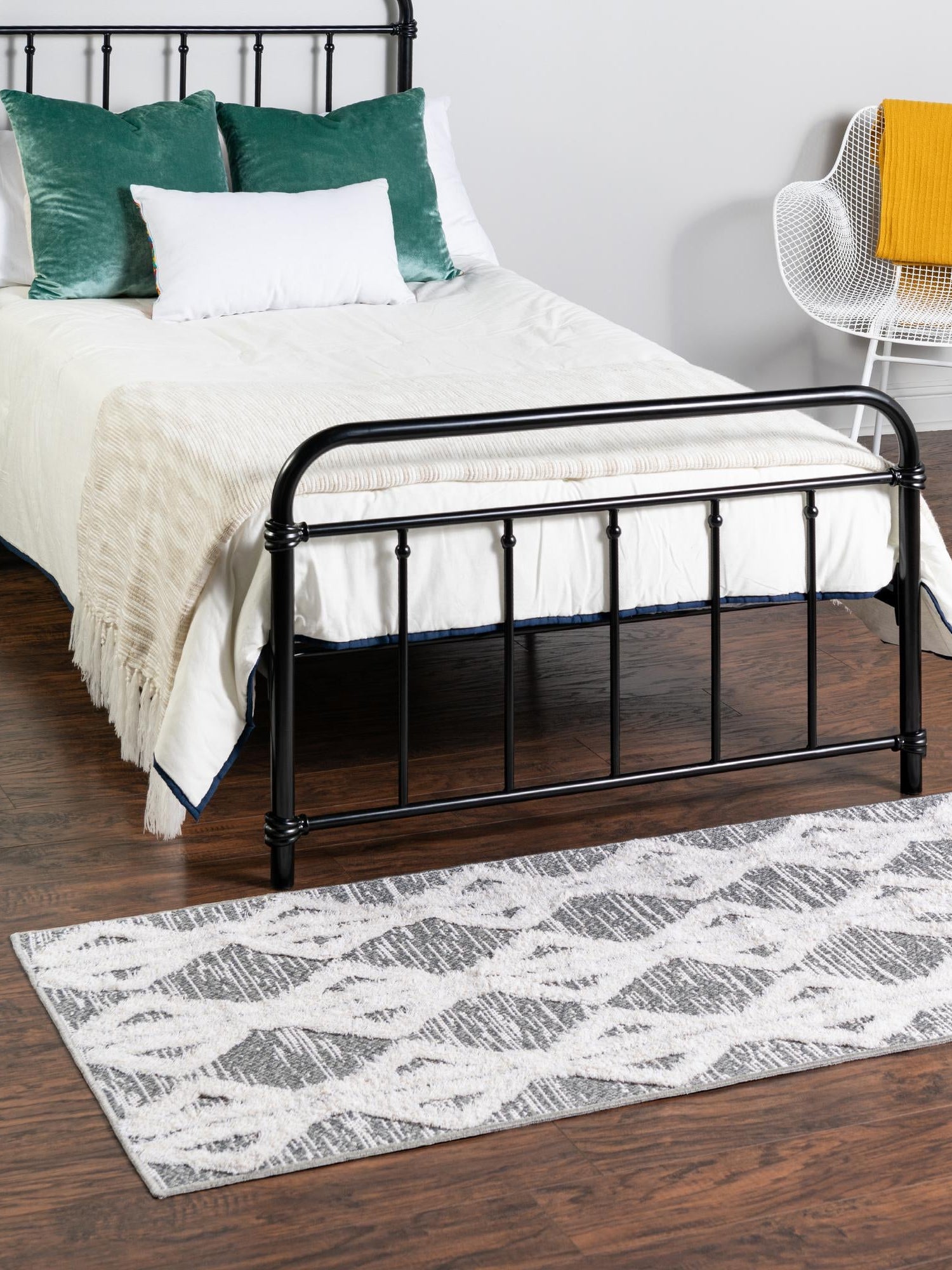 Anthracite Gray 2' 3 x 8' Sabrina Soto Casa Runner Area Rug 100% Cotton Geometric Pattern All Natural Material Eco Friendly Carpet for Sale at Rug Engine