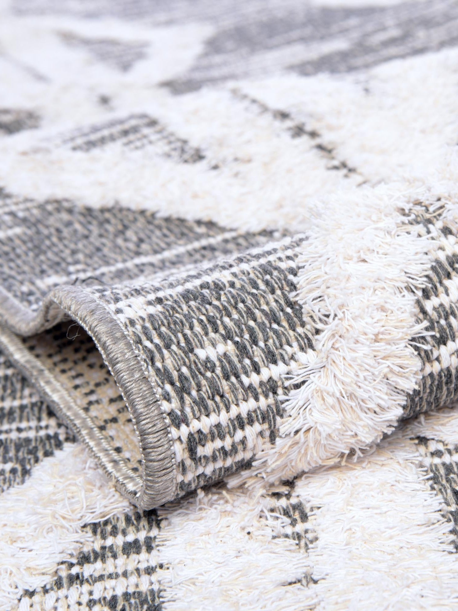 Anthracite Gray 2' 3 x 8' Sabrina Soto Casa Runner Area Rug 100% Cotton Geometric Pattern All Natural Material Eco Friendly Carpet for Sale at Rug Engine