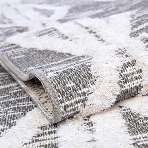 Anthracite Gray 2' 3 x 8' Sabrina Soto Casa Runner Area Rug 100% Cotton Geometric Pattern All Natural Material Eco Friendly Carpet for Sale at Rug Engine