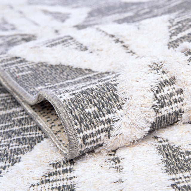 Anthracite Gray 2' 3 x 8' Sabrina Soto Casa Runner Area Rug 100% Cotton Geometric Pattern All Natural Material Eco Friendly Carpet for Sale at Rug Engine