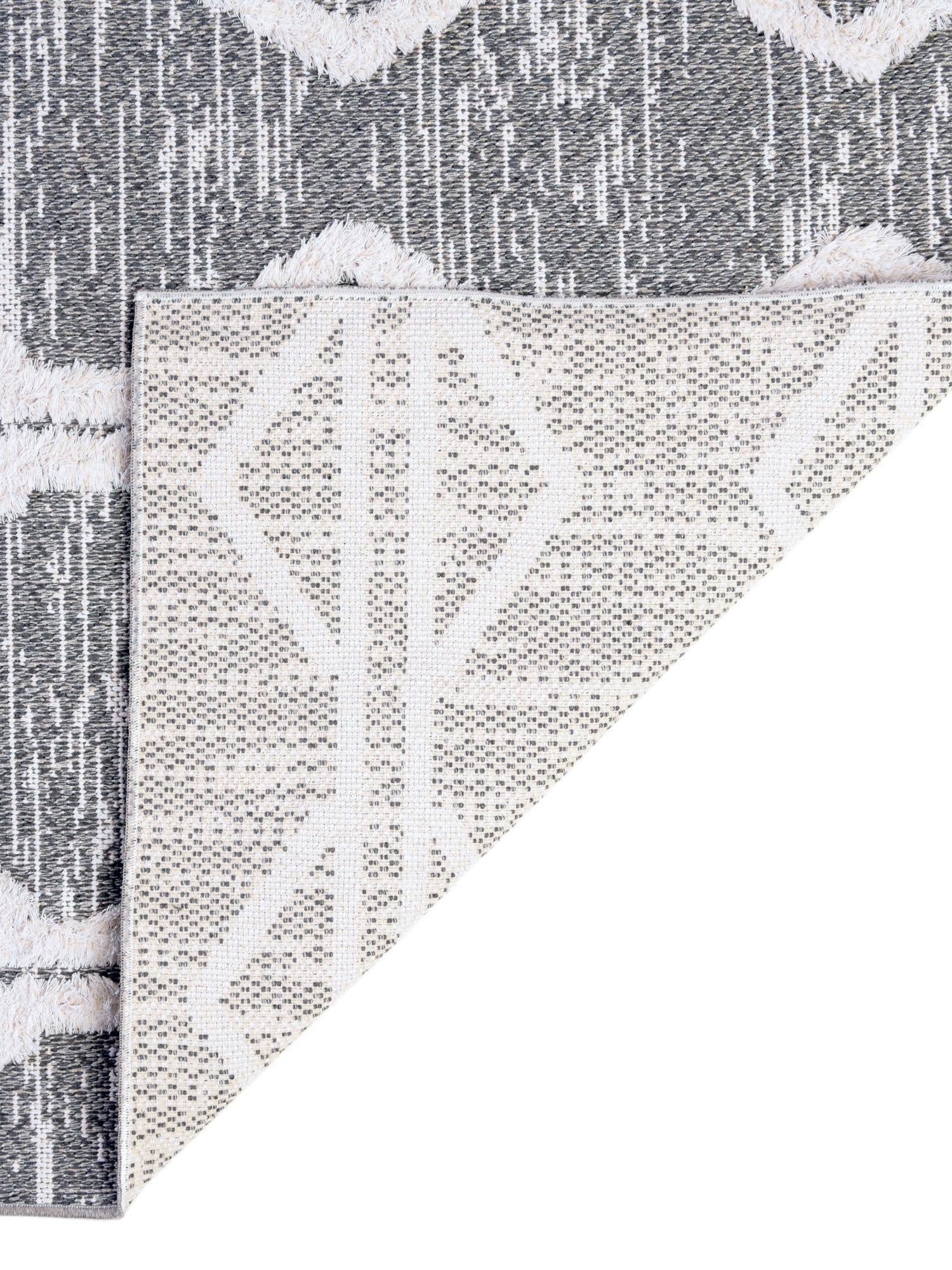 Anthracite Gray 2' 3 x 8' Sabrina Soto Casa Runner Area Rug 100% Cotton Geometric Pattern All Natural Material Eco Friendly Carpet for Sale at Rug Engine