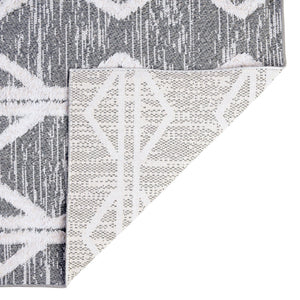 Anthracite Gray 2' 3 x 8' Sabrina Soto Casa Runner Area Rug 100% Cotton Geometric Pattern All Natural Material Eco Friendly Carpet for Sale at Rug Engine
