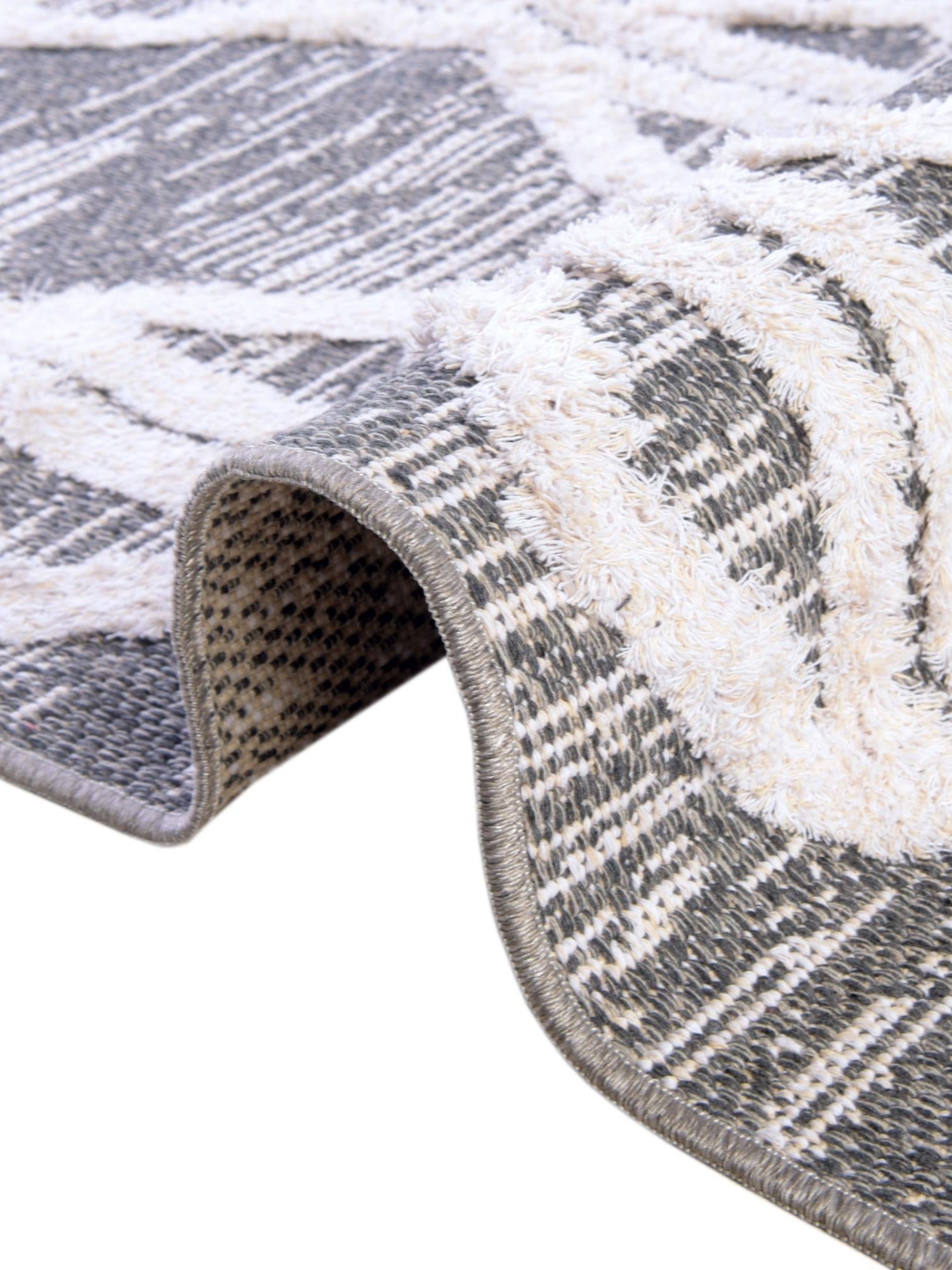 Anthracite Gray 2' 3 x 8' Sabrina Soto Casa Runner Area Rug 100% Cotton Geometric Pattern All Natural Material Eco Friendly Carpet for Sale at Rug Engine