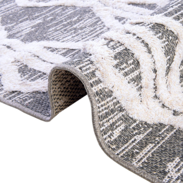 Anthracite Gray 2' 3 x 8' Sabrina Soto Casa Runner Area Rug 100% Cotton Geometric Pattern All Natural Material Eco Friendly Carpet for Sale at Rug Engine